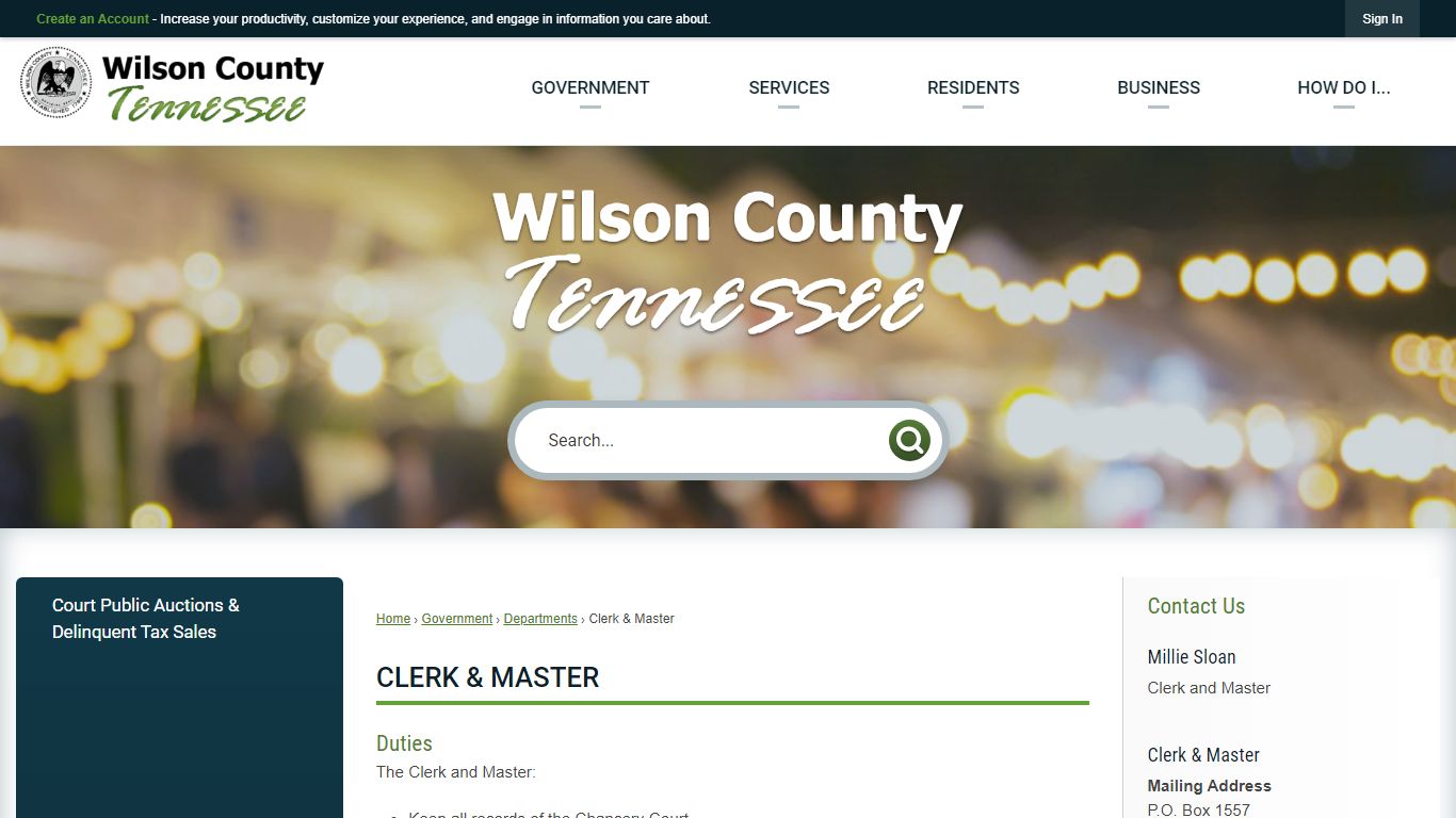 Clerk & Master | Wilson County, TN